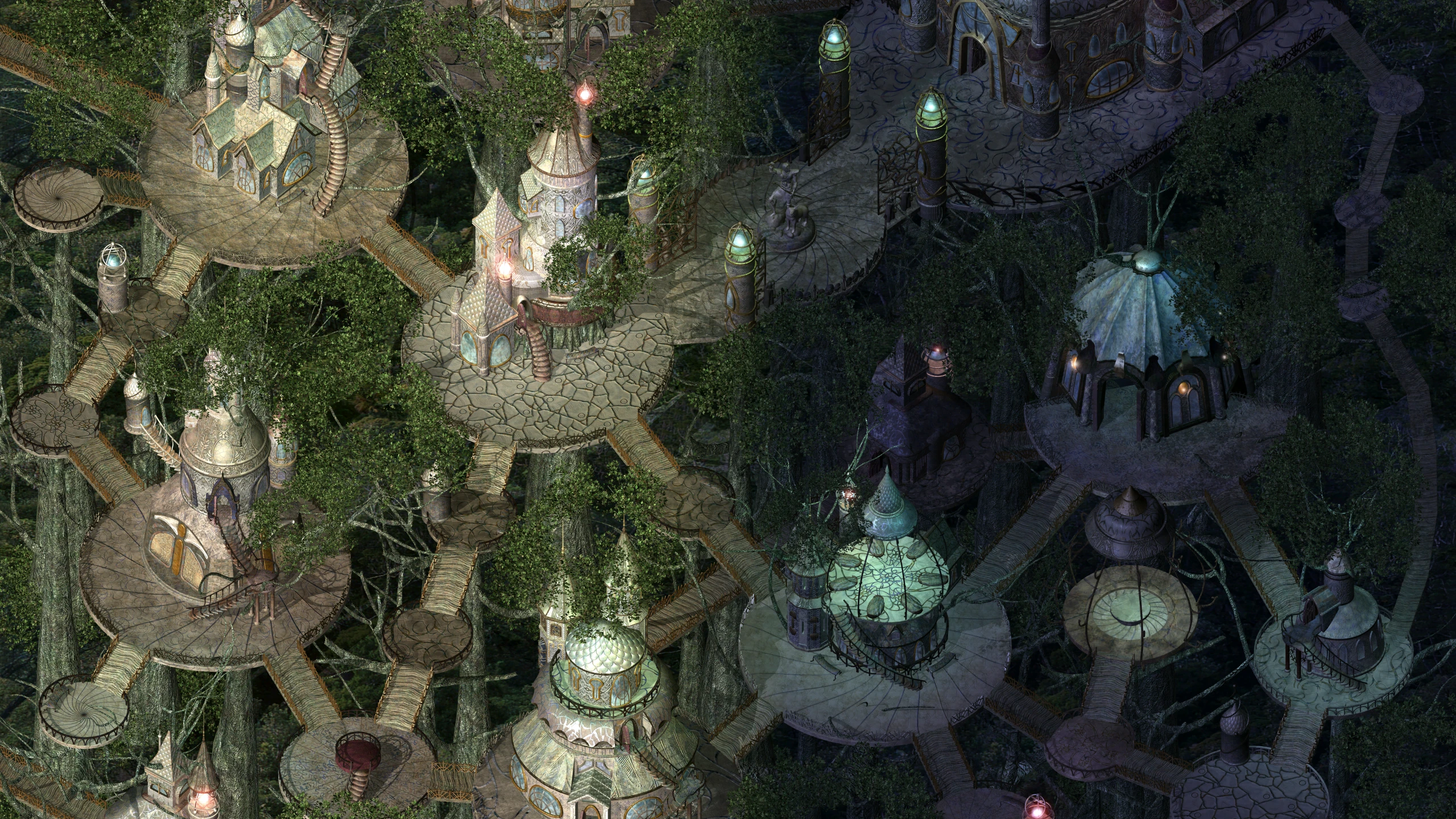 Upscaled Suldanessellar environment transitioning from day to night